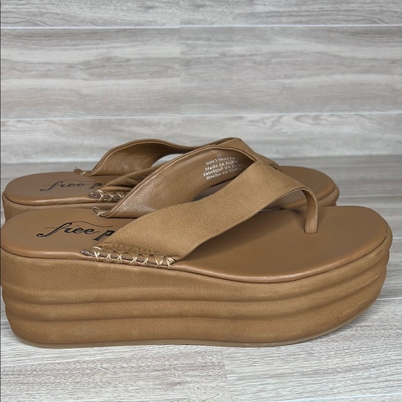 Free People Haven Thong Platform Camel Brown Tan Sandals Size 5.5 - Picture 4 of 12